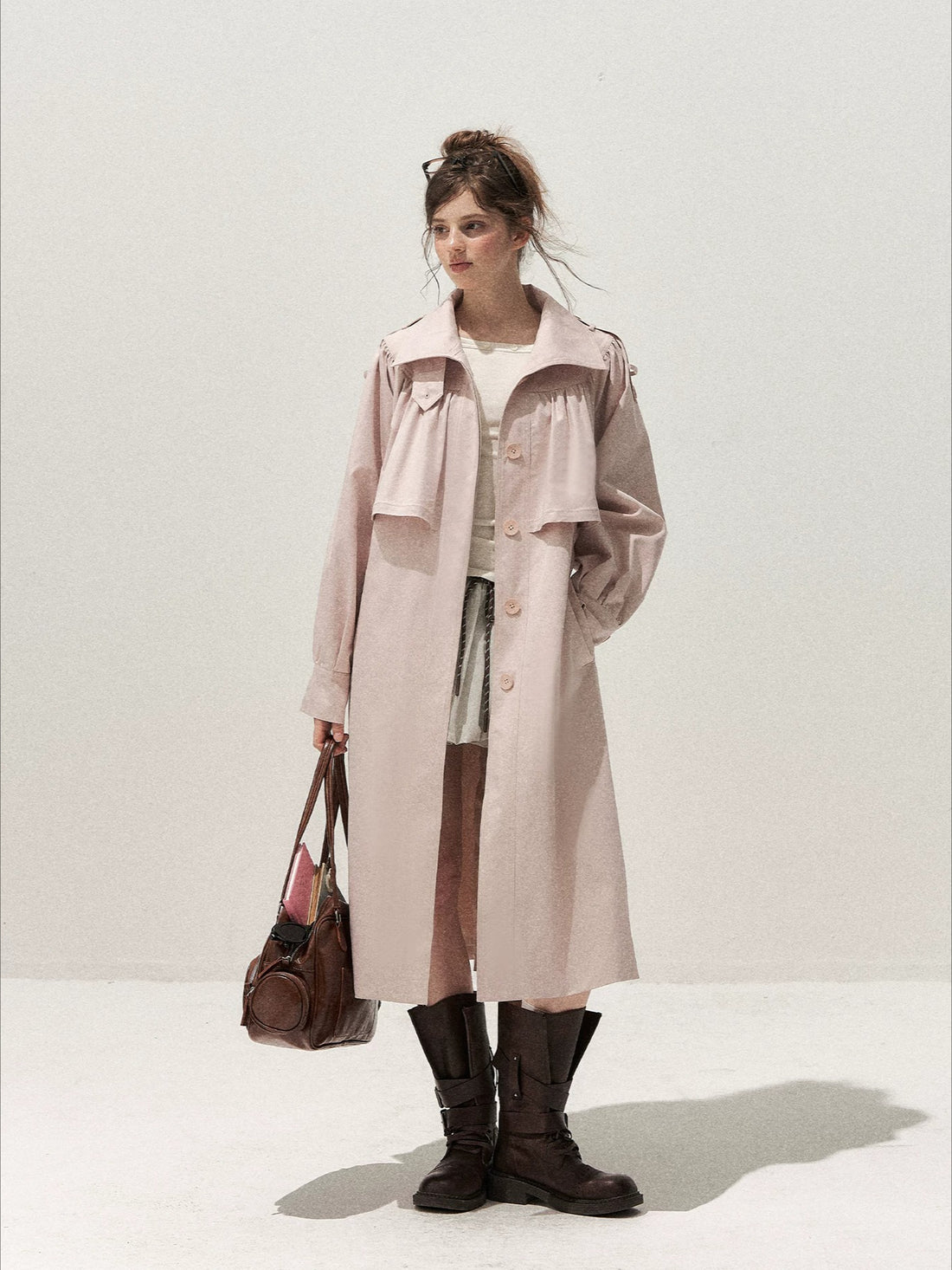 Pleated Trench Coat