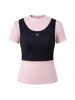 Color-Block Splicing Two-in-One T-shirt