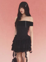Black Lace Off Shoulder Dress