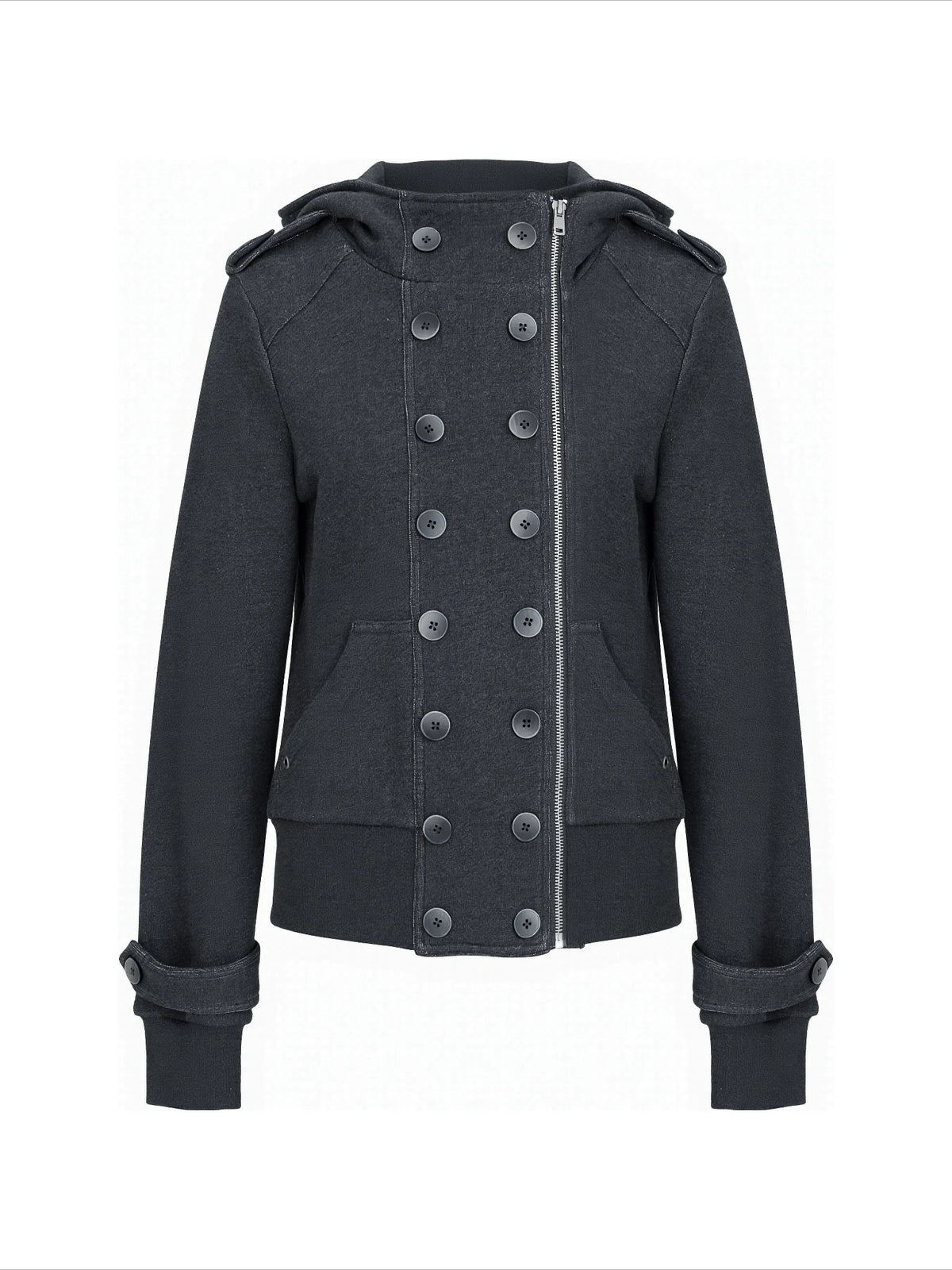 Double-Breasted Utility Cropped Jacket
