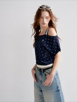 Polka Dot Contrast Top