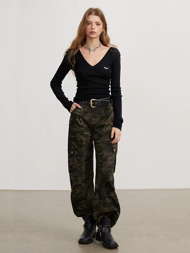 Camouflage Wide Leg Pants