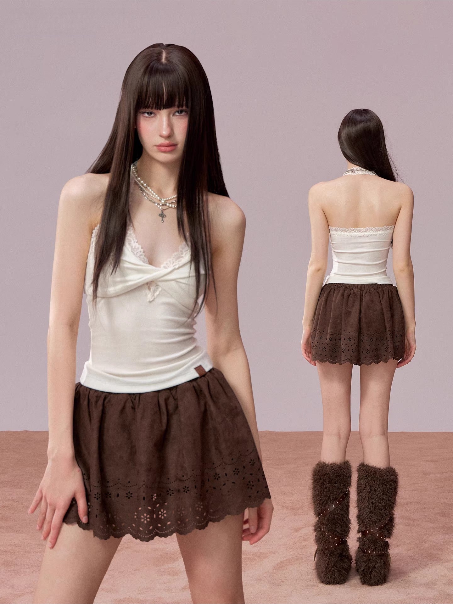 Lace Detail Layered Tank