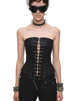 Washed Leather Corset Top
