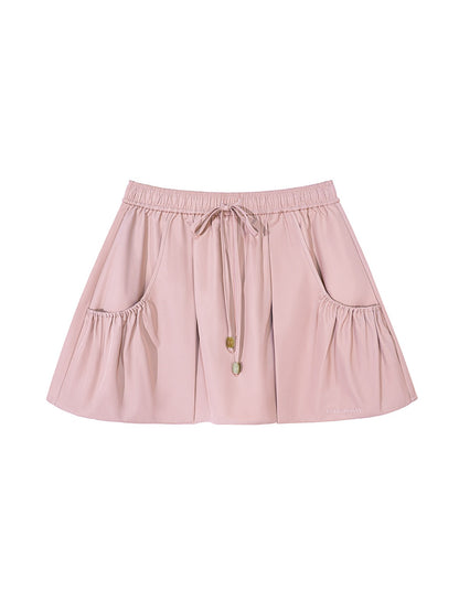 Drawstring A-Line Skirt