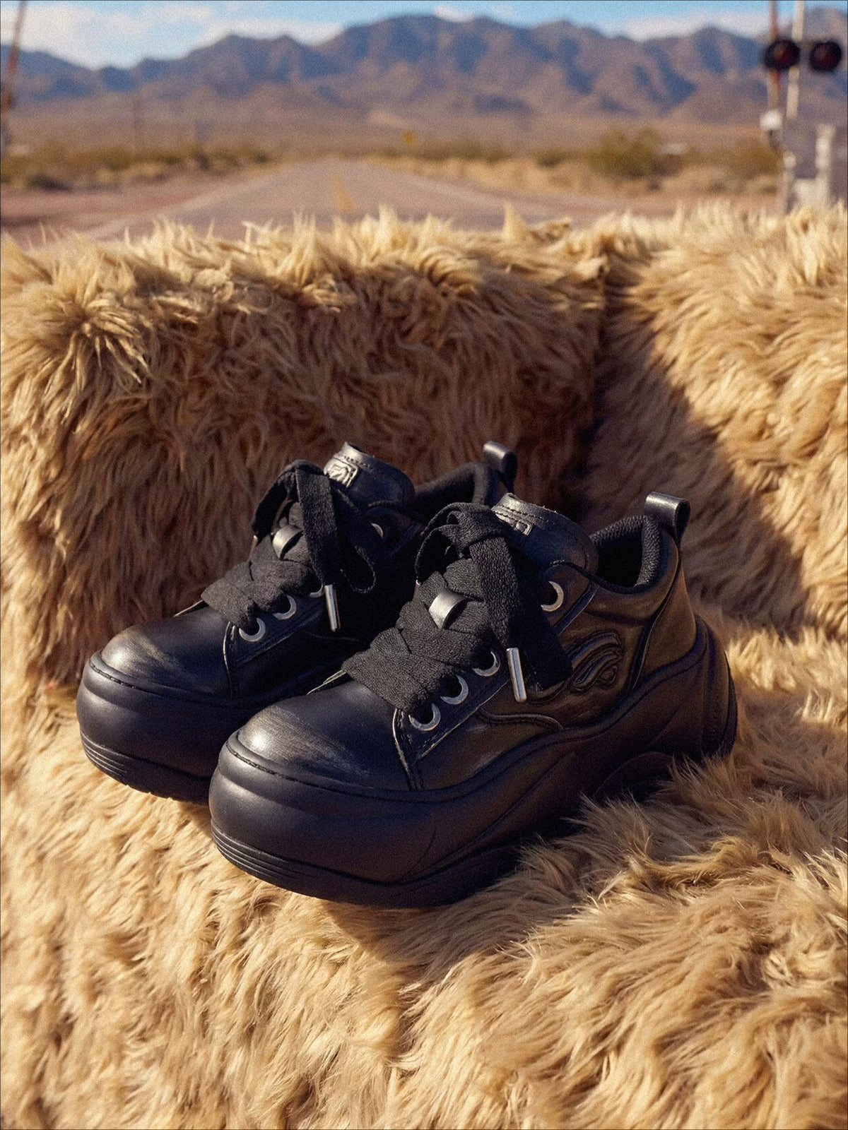 Distressed Platform Sneakers