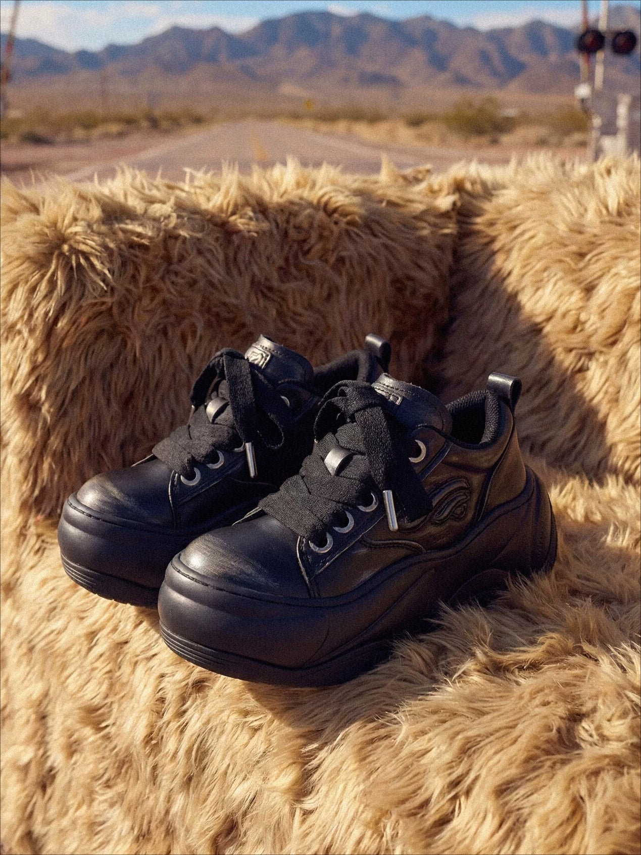 Distressed Platform Sneakers