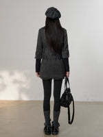 Belted Wool Blend Trench Dress
