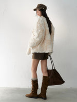 Asymmetric Collar Faux Fur Coat