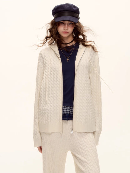 Cable Zip Hoodie Pants Set