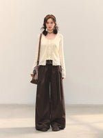 Lettuce-Edge Cardigan & Camisole Set
