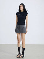 Rolled Hem Knit Top