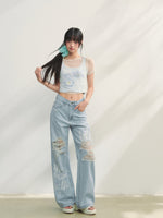 Blue Printed 2-in-1 T-shirt