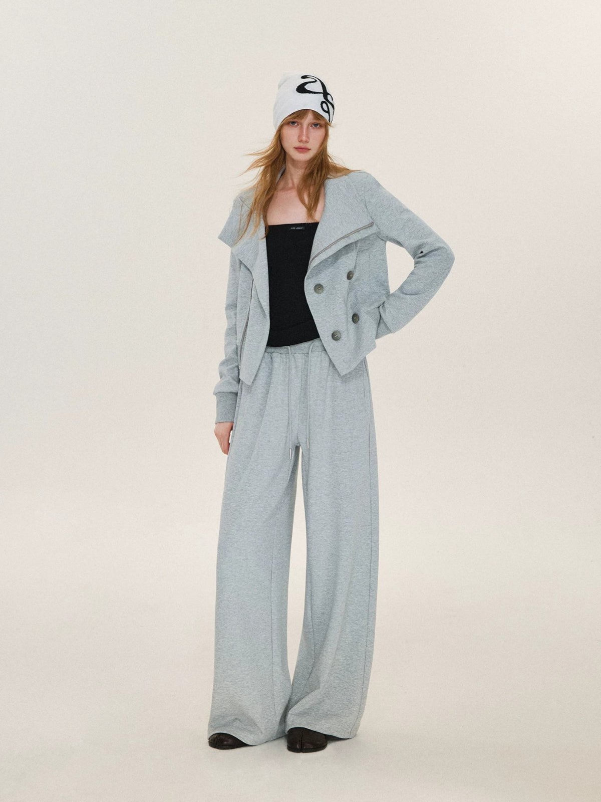 Double Breasted Jacket &amp; Sweatpants Set