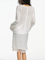 Silk Lyocell V Neck Tee