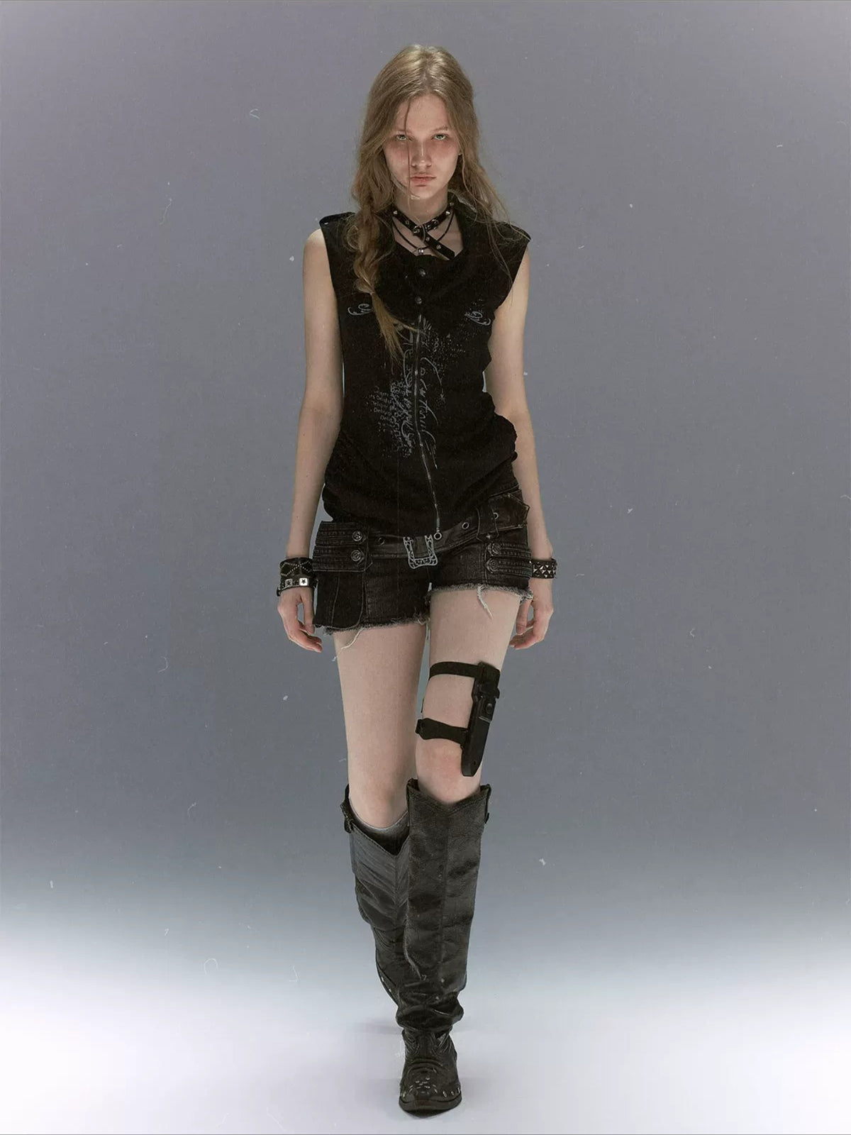 Cross Sword Zip Vest