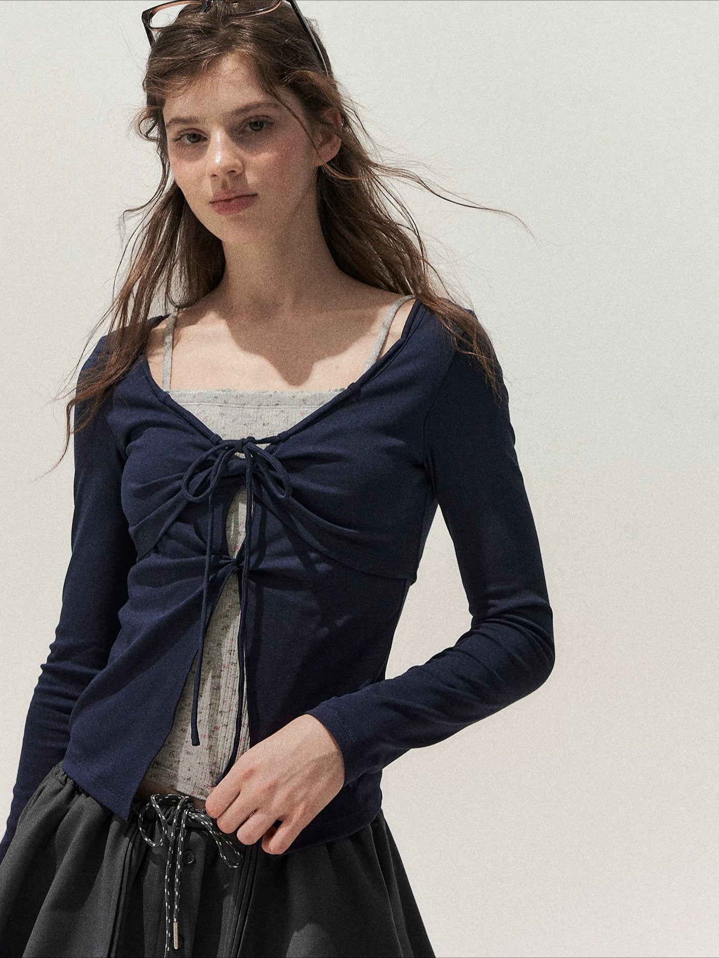 Twist Bow Floral Knit Top
