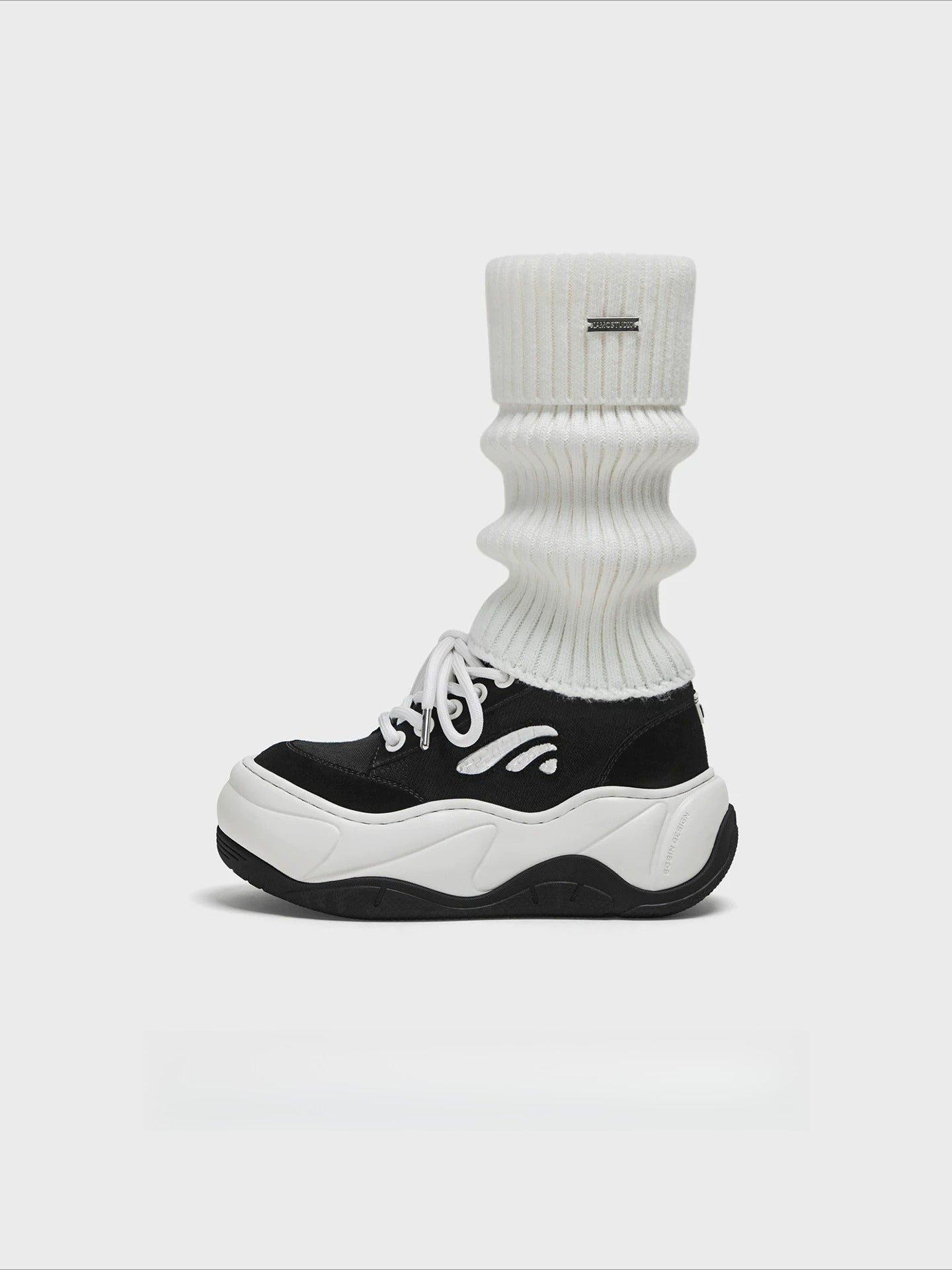 Black Wave Platform Sneakers
