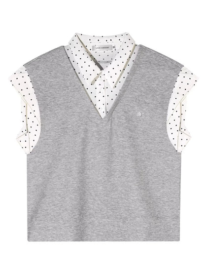Contrast Polka Shirt