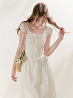 Embroidered Lace Midi Dress