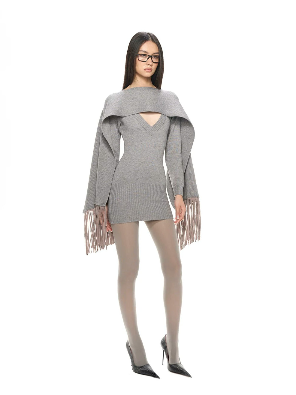 Fringe Knit Dress Set