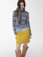Suede Studded A-Line Skirt