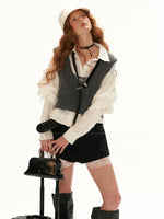 Textured Boucle U-Neck Knit Vest