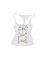 Sequin Bone U-Neck Tank Top