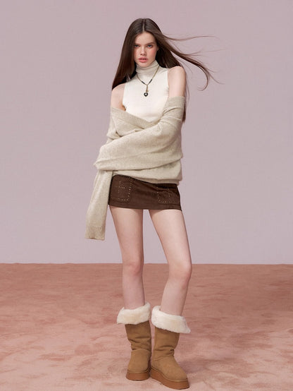 High Neck Sleeveless Knit Top