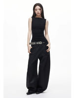 Asymmetric Ruched Halter Top