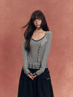 Lyocell Stripe Cardigan & Lace-Trim Cami Set