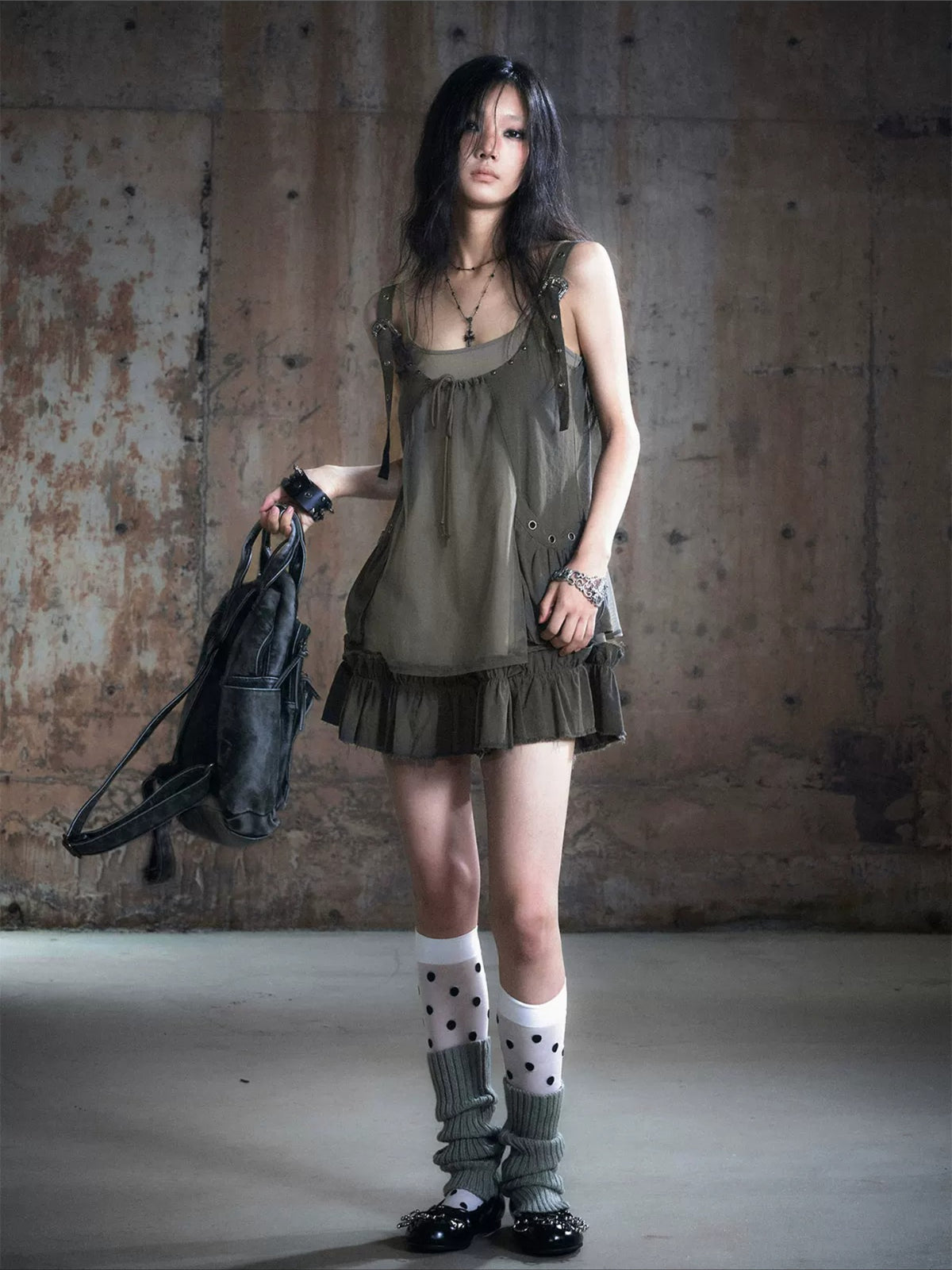 Layered Mesh Slip Dress