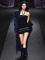 Knit Cardigan Colorblock Dress Set
