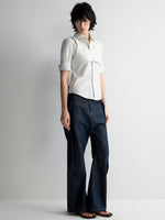 Structured Low Rise Drop-Crotch Flared Jeans