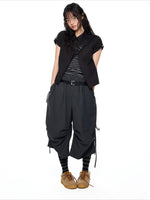 Drawstring Pleated Culottes