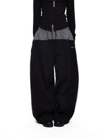 Plaid Drawstring Wide Leg Pants