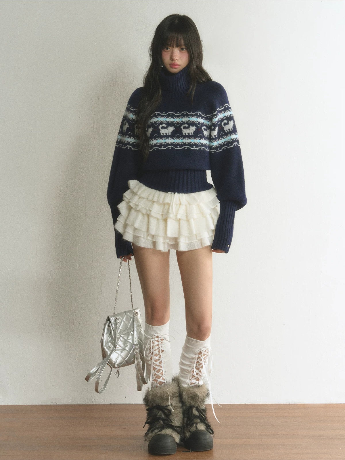 Vintage Fair Isle Cat Knit Sweater