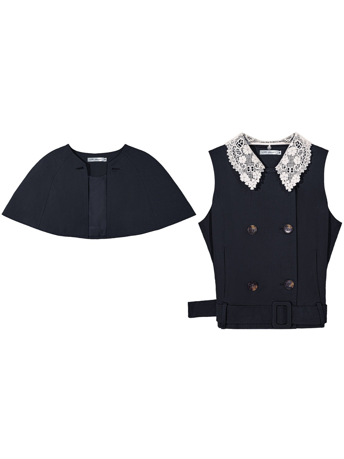 Lace Collar Cape Jacket