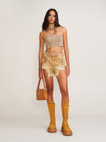 Rage Rush Denim Shorts Wild Cowboy Brown