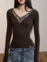 Modal Lace V-Neck Top