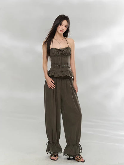 Strapless Halter Lace Top