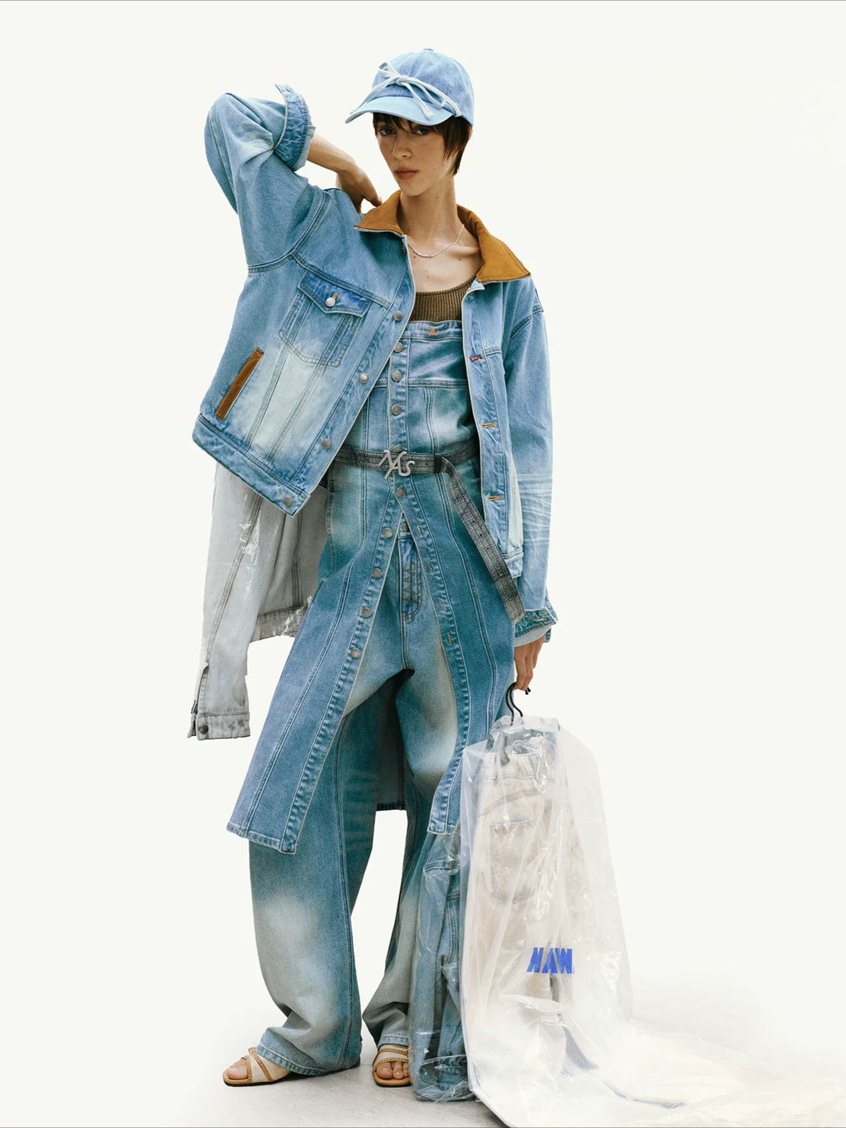 Contrast Suede Denim Jacket