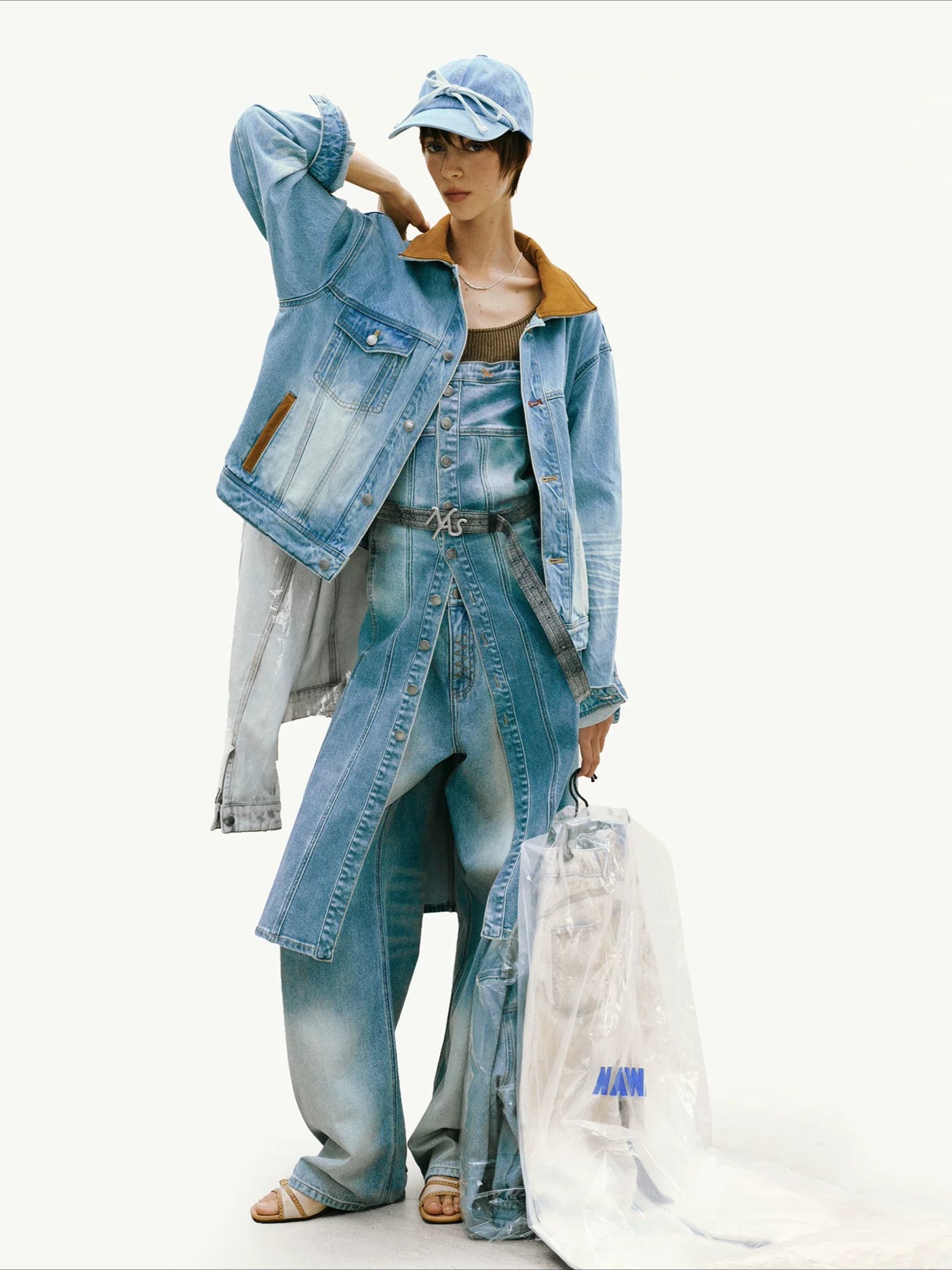 Contrast Suede Denim Jacket