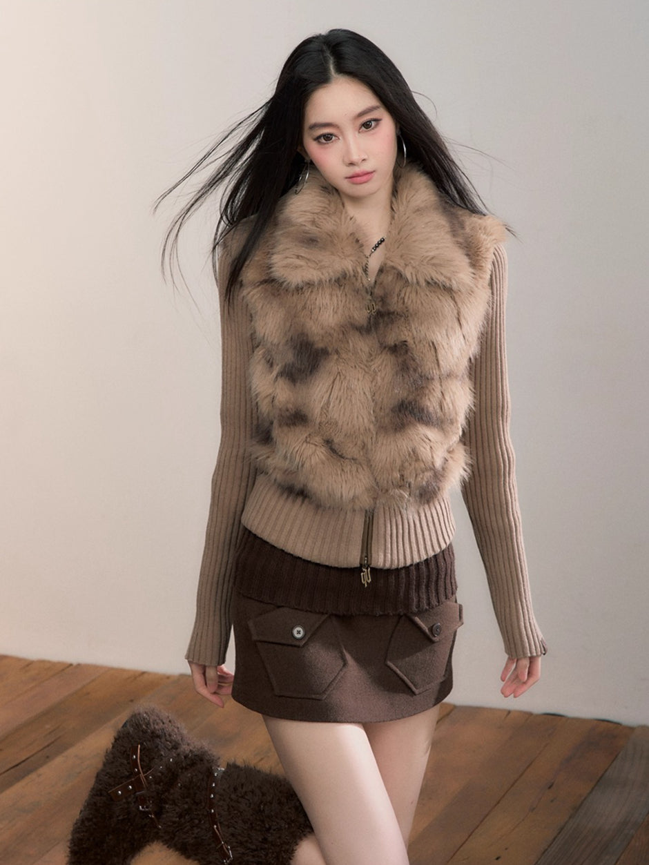 Knit Waist Pocket Mini Skirt