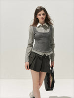 Cable Knit Vest Shirt