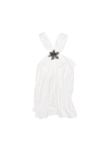 High-Elastic V-Neck Knotted Acetate Camisole