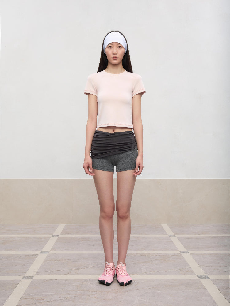 Regular-Shoulder Round Neck Short-Sleeve T-Shirt