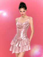 Irregular Ruffle Bowknot Dress