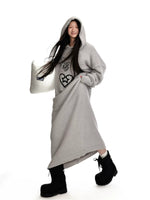 Hooded Plush Knit Dress