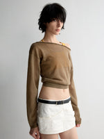 Rolled Edge Neckline Knitted Cover-Up